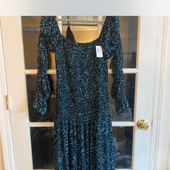 Floral Blue and Black Dress - NWT - Picture 2 of 4